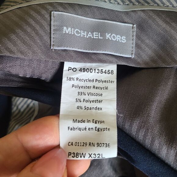 michael kors modern fit suit pants mens navy blue size 38W x 32L - Picture 6 of 7